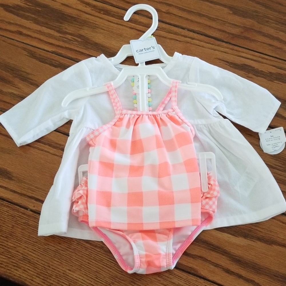 Swim suit with cover.